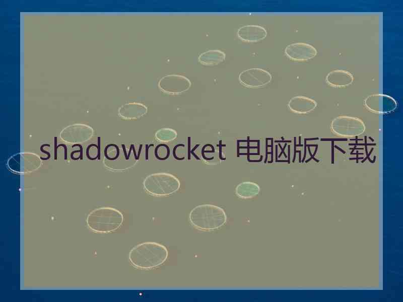 shadowrocket 电脑版下载