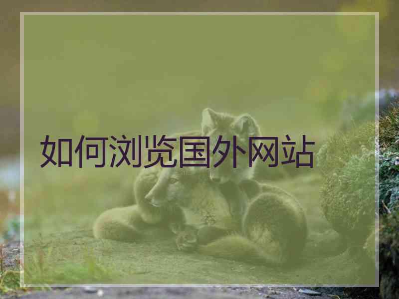 如何浏览国外网站 如何浏览国外网站