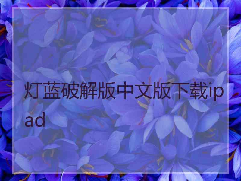 灯蓝破解版中文版下载ipad 灯蓝破解版中文版下载ipad