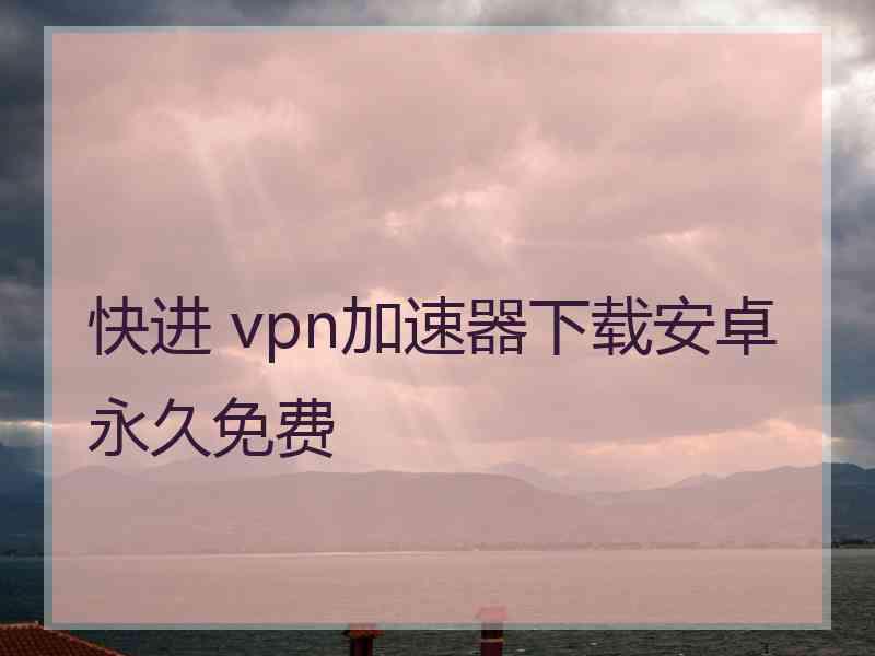 快进 vpn加速器下载安卓永久免费