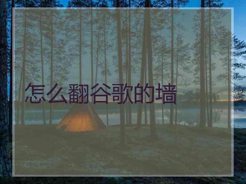 怎么翻谷歌的墙