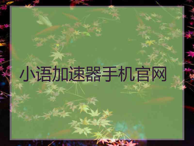 小语加速器手机官网