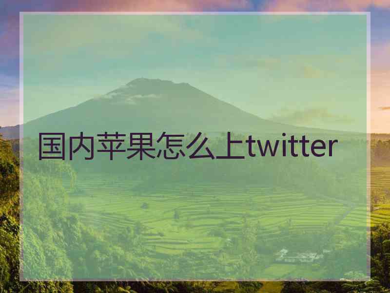 国内苹果怎么上twitter