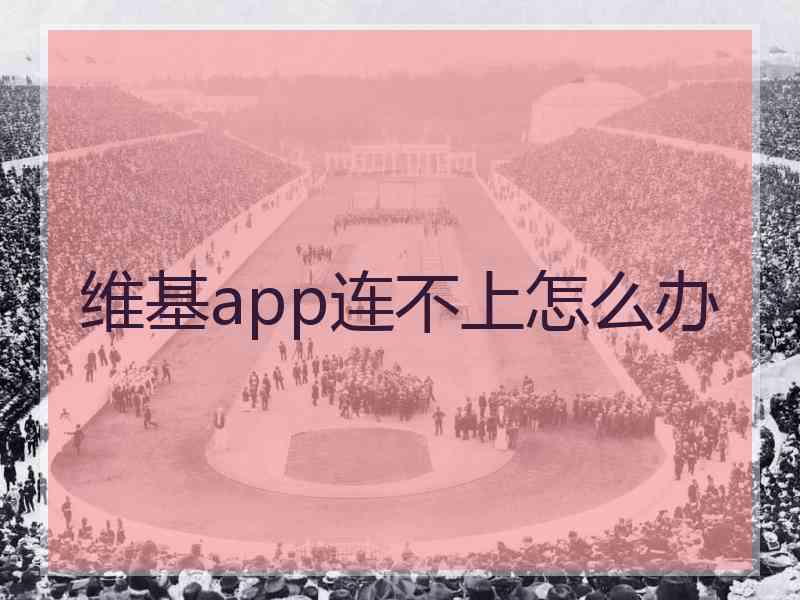 维基app连不上怎么办
