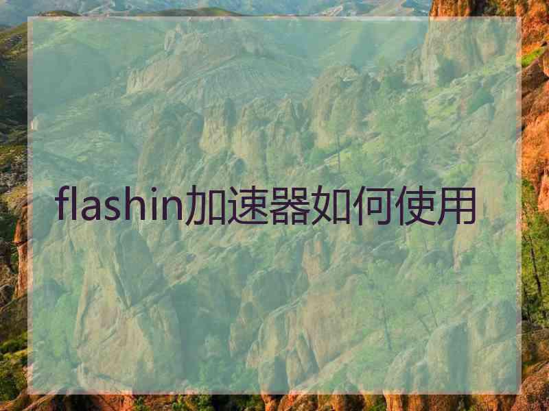 flashin加速器如何使用