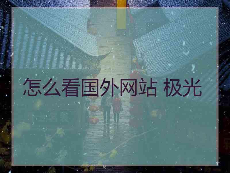 怎么看国外网站 极光