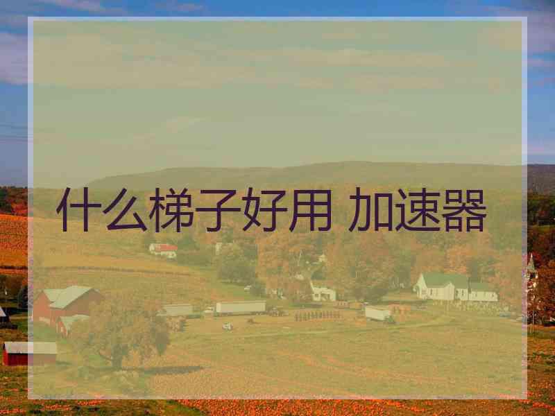 什么梯子好用 加速器
