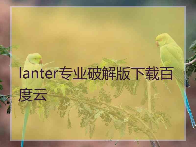 lanter专业破解版下载百度云