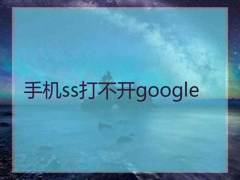 手机ss打不开google