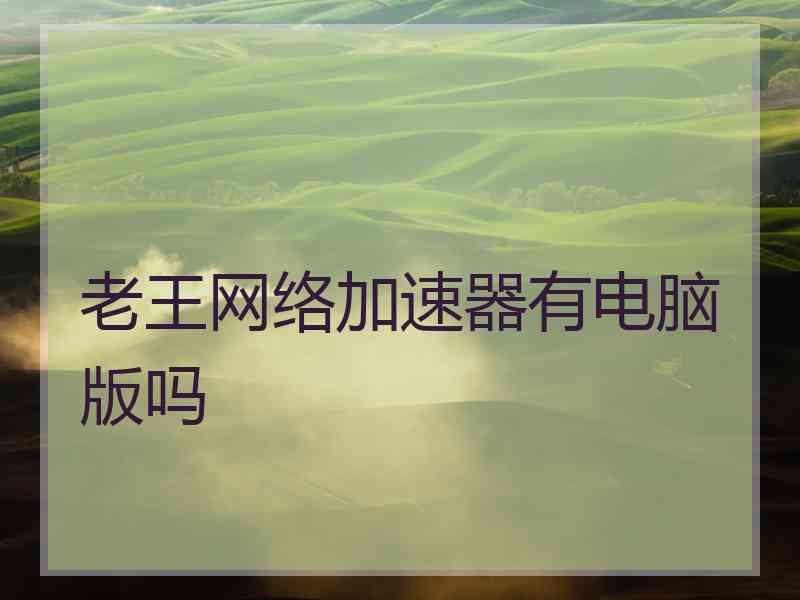 老王网络加速器有电脑版吗