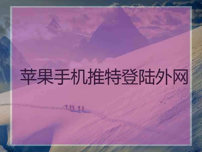 苹果手机推特登陆外网