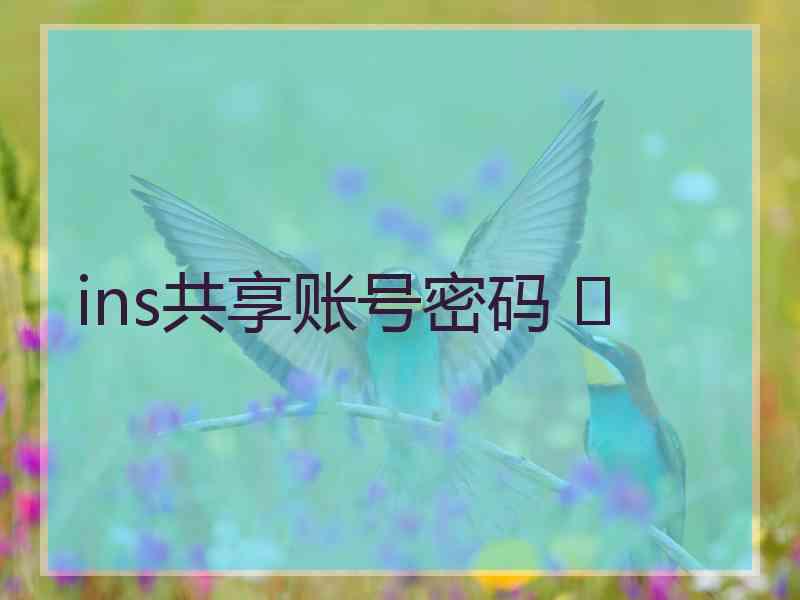 ins共享账号密码 	