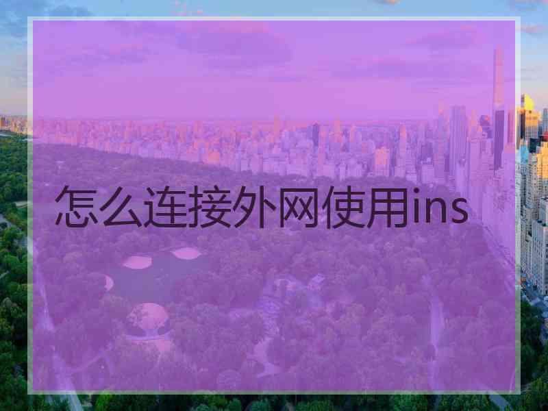 怎么连接外网使用ins