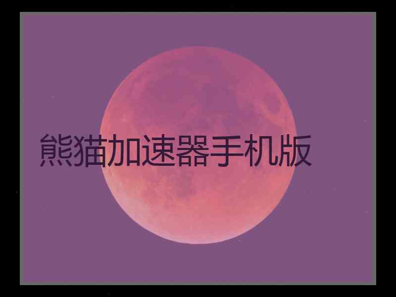 熊猫加速器手机版
