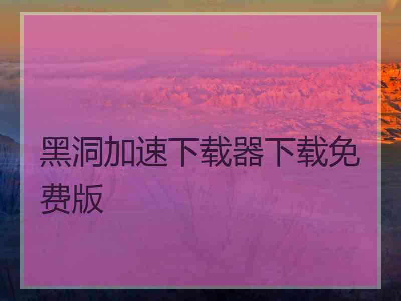 黑洞加速下载器下载免费版