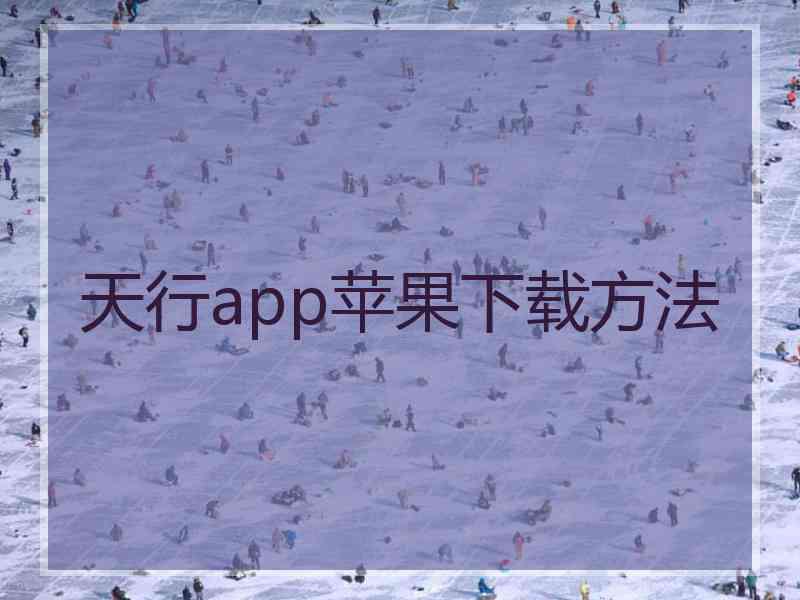 天行app苹果下载方法