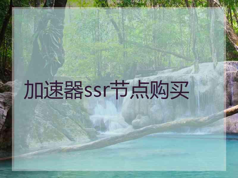 加速器ssr节点购买