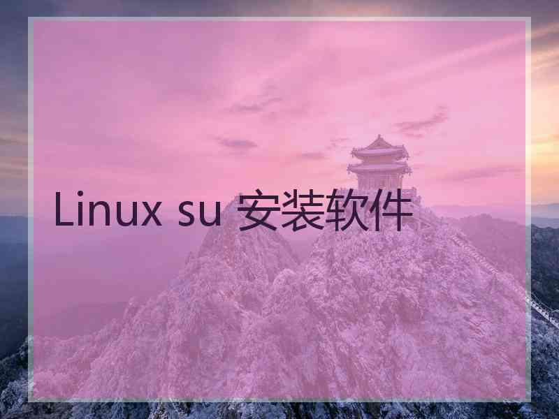 Linux su 安装软件