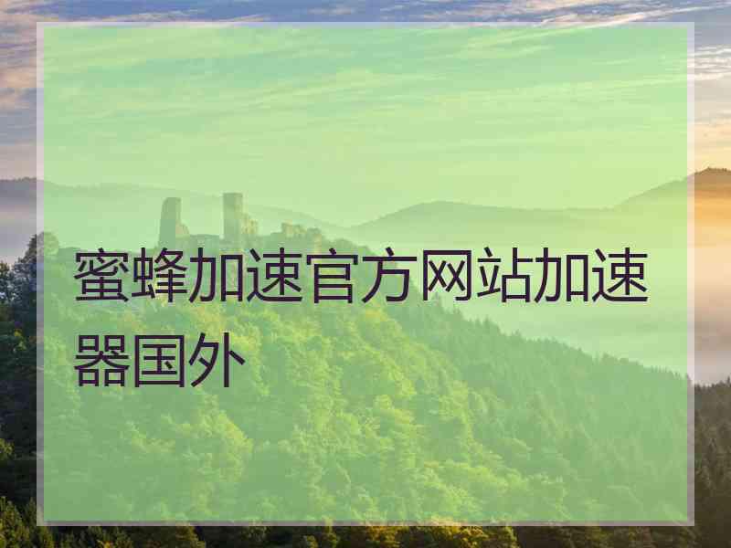 蜜蜂加速官方网站加速器国外