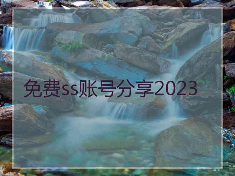 免费ss账号分享2023