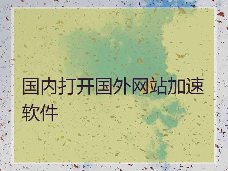 国内打开国外网站加速软件