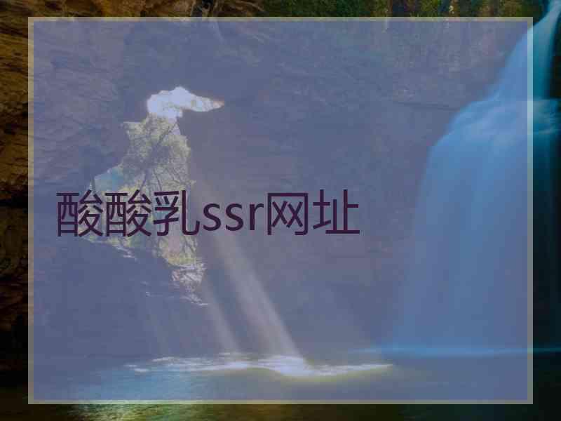 酸酸乳ssr网址
