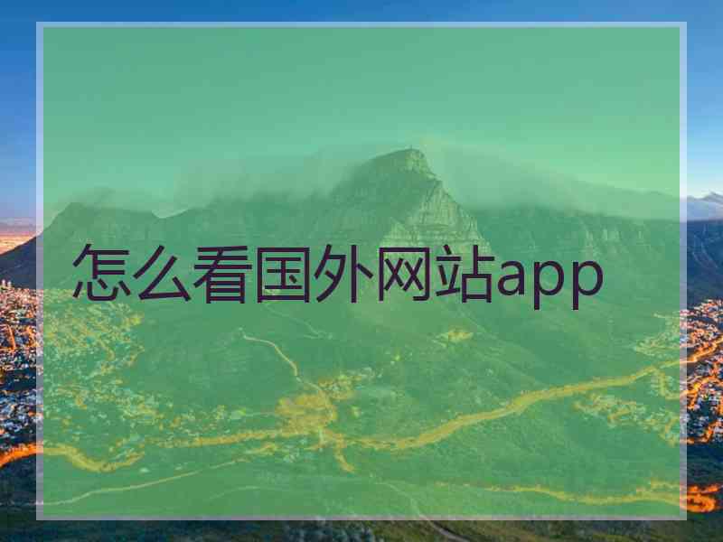 怎么看国外网站app
