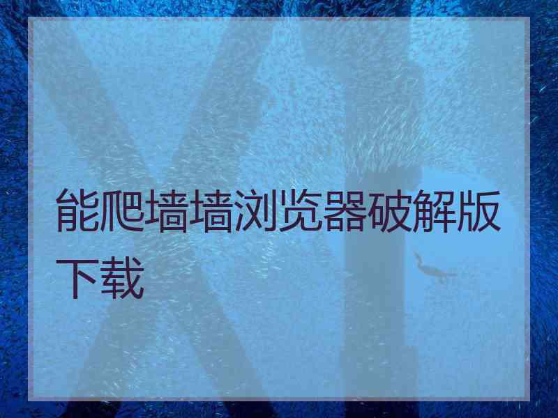能爬墙墙浏览器破解版下载