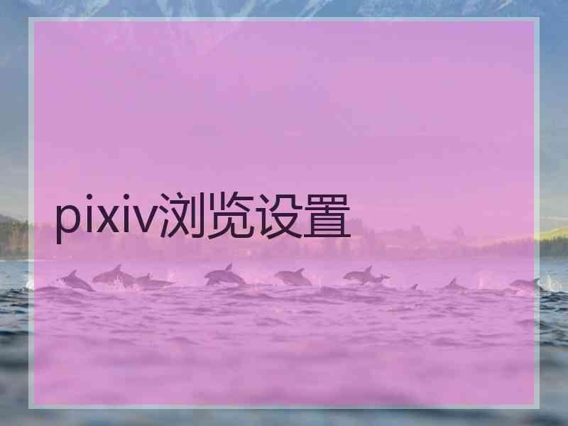 pixiv浏览设置