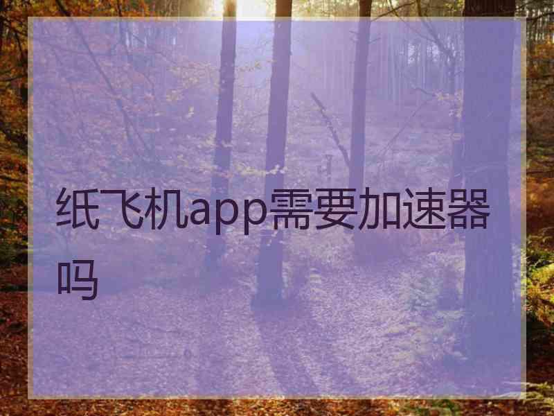 纸飞机app需要加速器吗