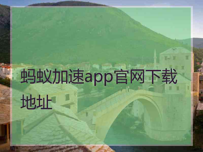 蚂蚁加速app官网下载地址
