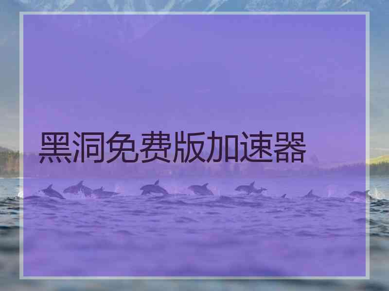 黑洞免费版加速器