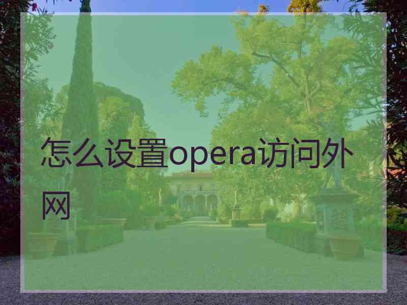 怎么设置opera访问外网