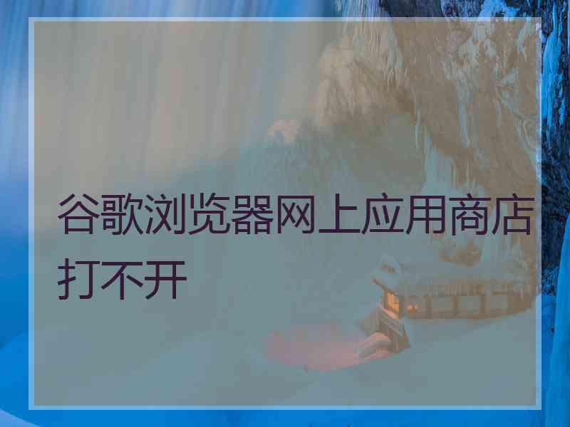谷歌浏览器网上应用商店打不开