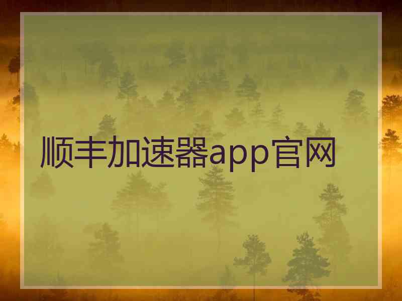 顺丰加速器app官网