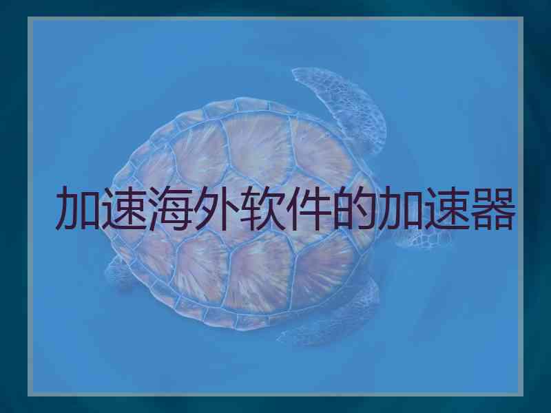 加速海外软件的加速器