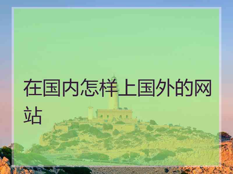 在国内怎样上国外的网站