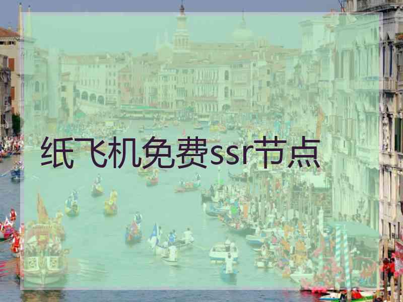 纸飞机免费ssr节点