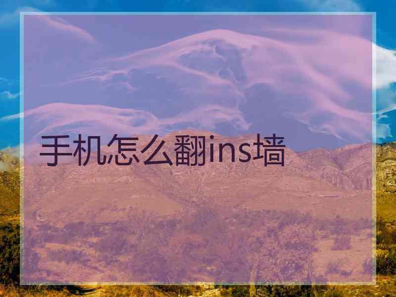 手机怎么翻ins墙