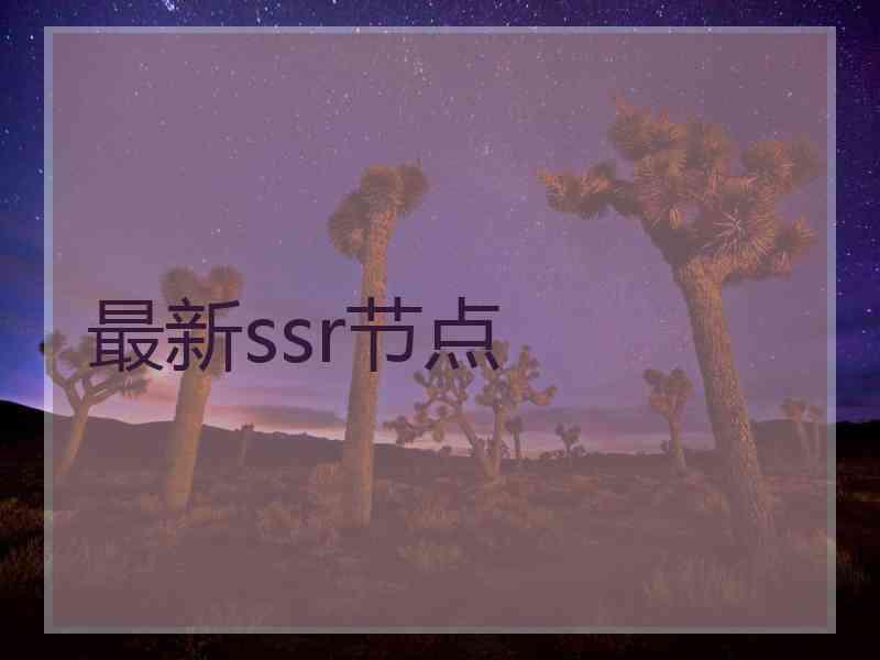 最新ssr节点