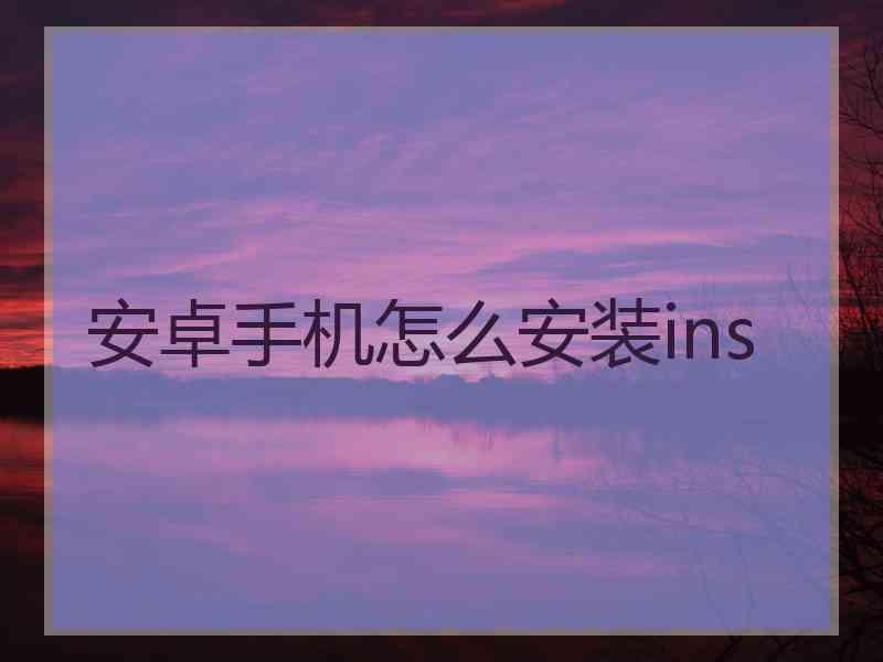 安卓手机怎么安装ins