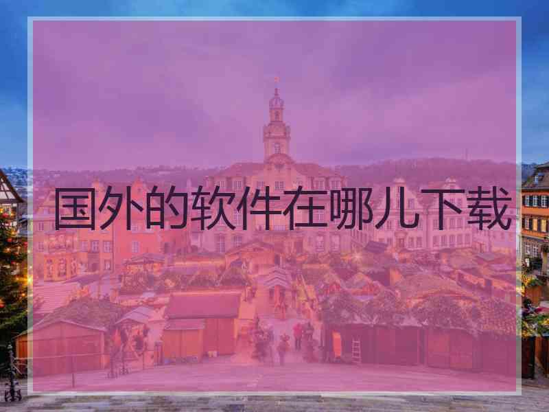 国外的软件在哪儿下载