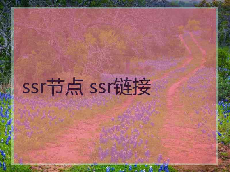 ssr节点 ssr链接