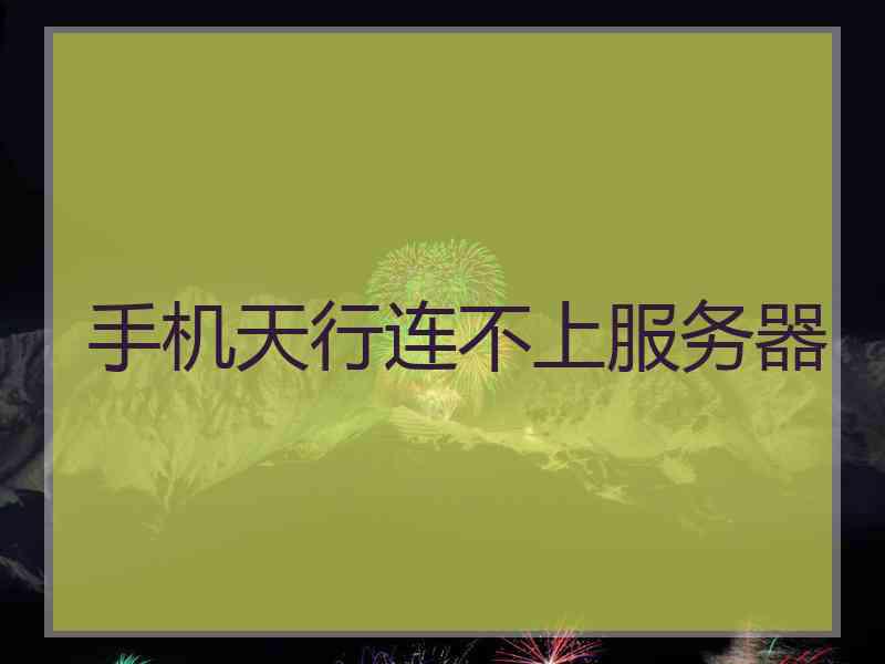 手机天行连不上服务器