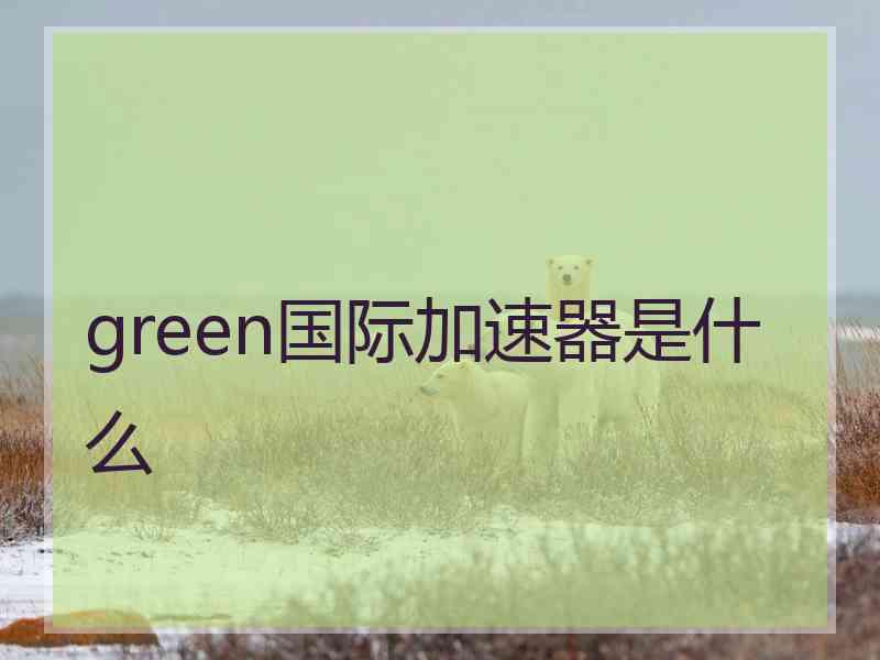 green国际加速器是什么