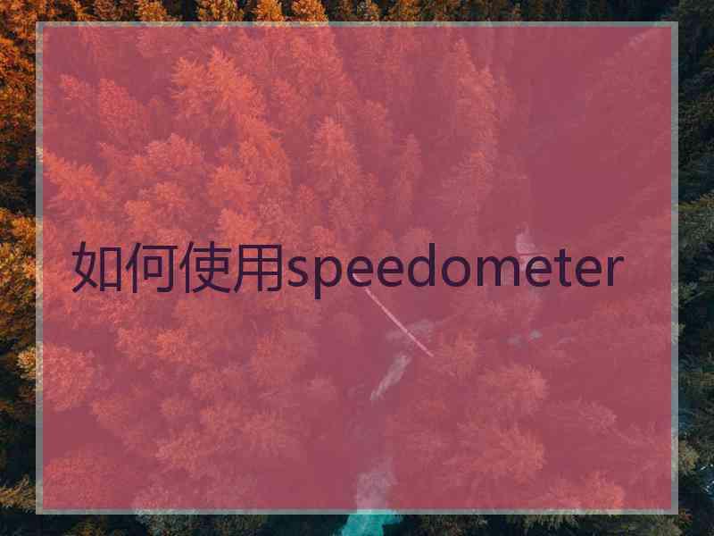 如何使用speedometer