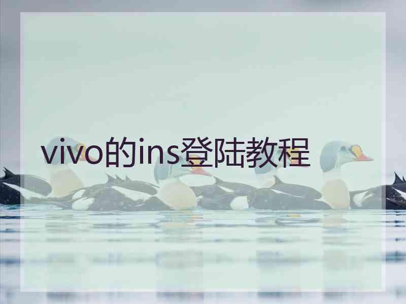 vivo的ins登陆教程