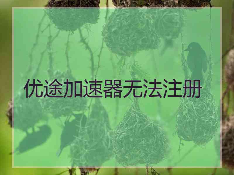 优途加速器无法注册