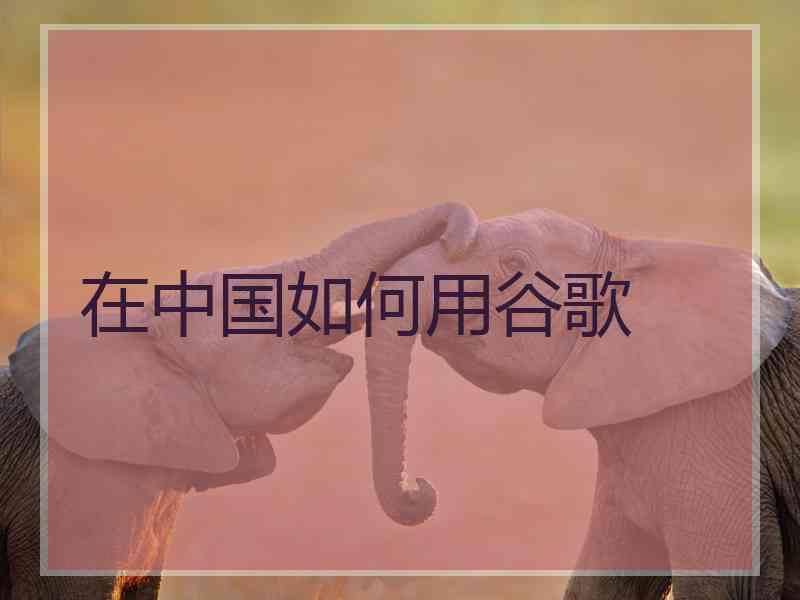 在中国如何用谷歌