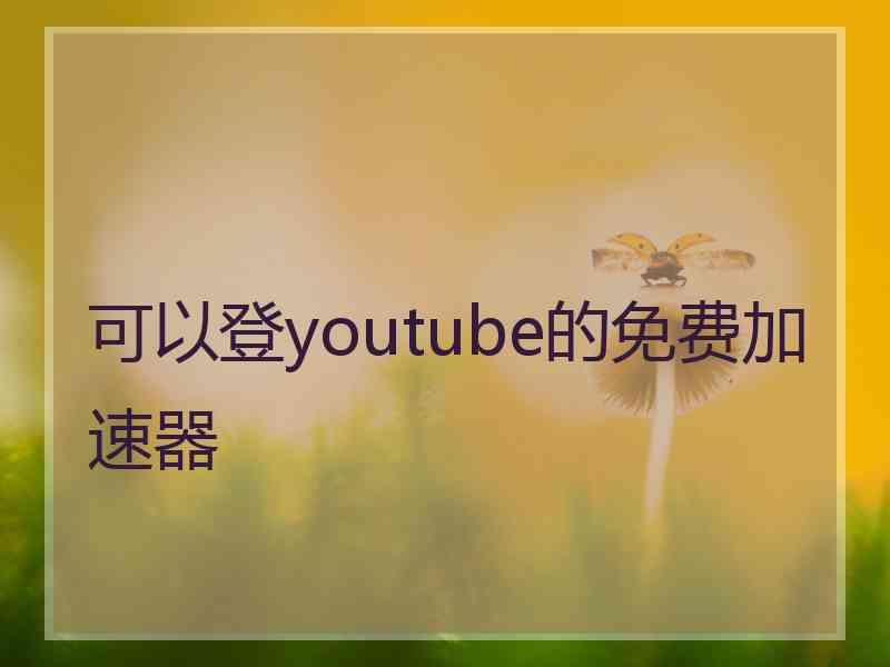 可以登youtube的免费加速器